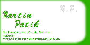 martin patik business card